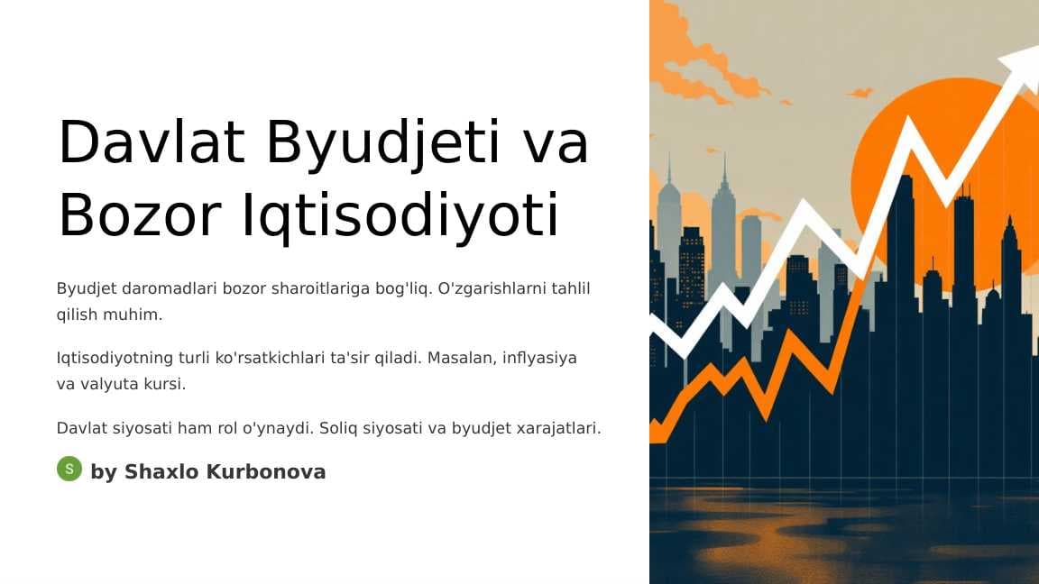 Davlat Byudjeti va Bozor Iqtisodiyoti