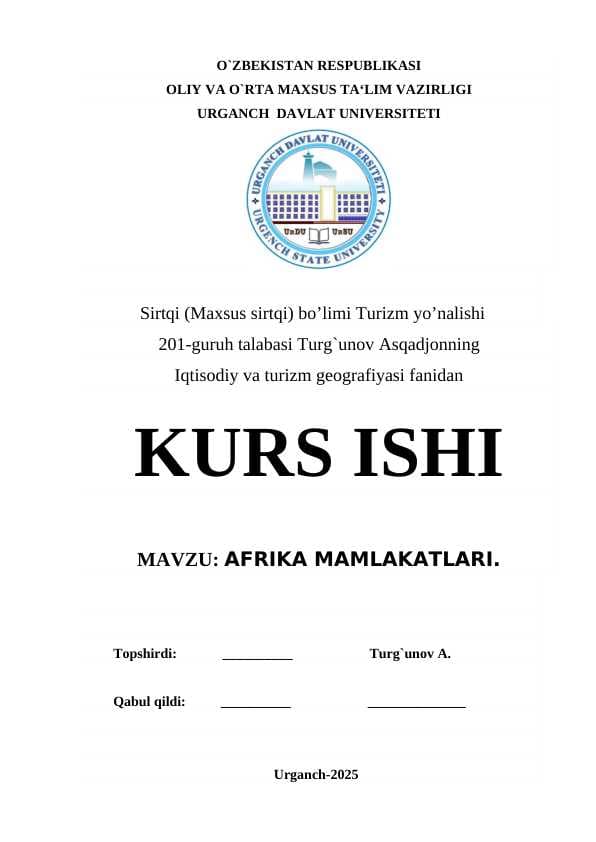 AFRIKA MAMLAKATLARI