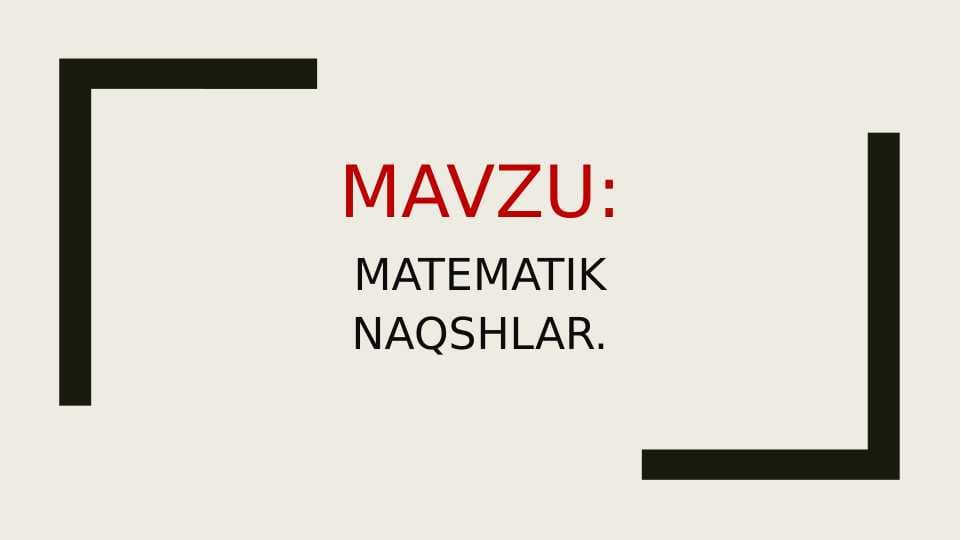 MATEMATIK NAQSHLAR.