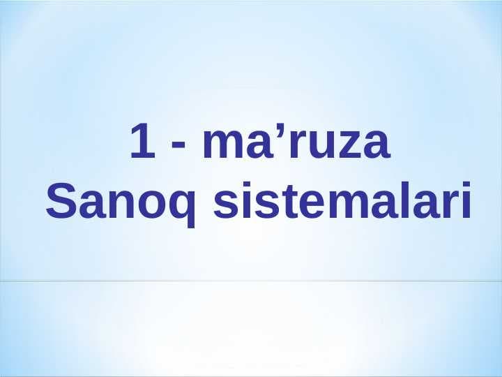Sanoq sistemalari