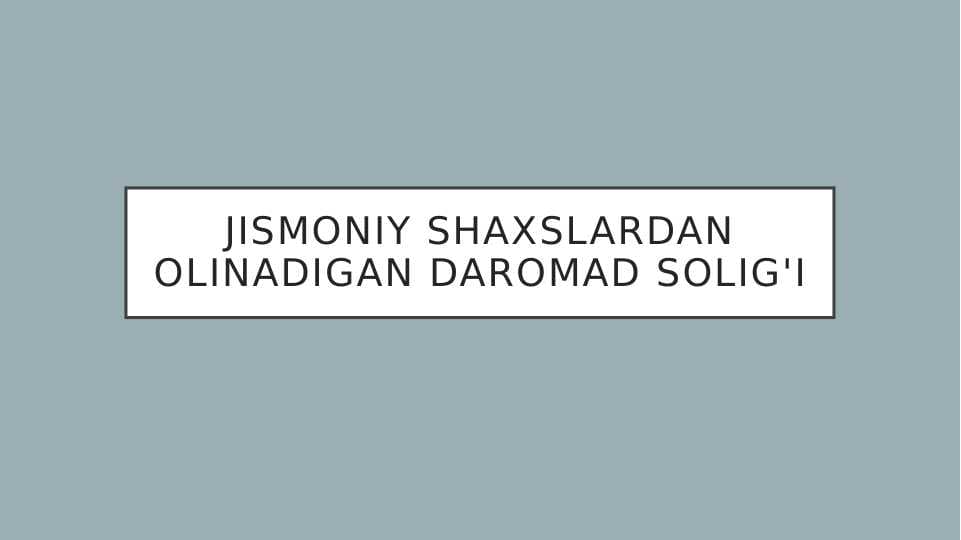Jismoniy shaxslardan olinadigan daromad solig'i