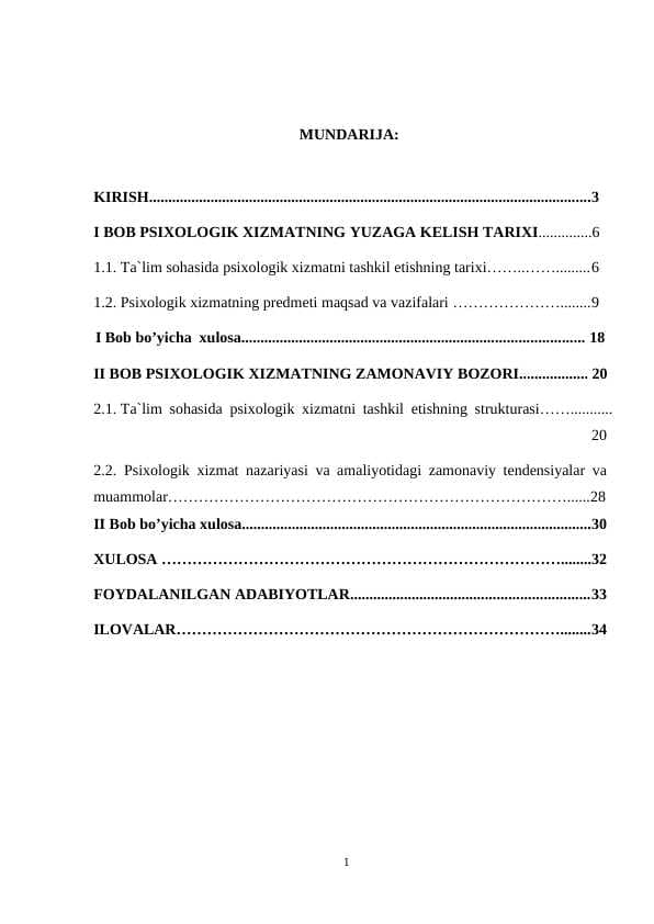 Psixologik xizmatni tashkil etish muammolari
