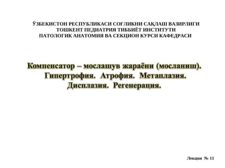 Компенсатор – мослашув жараёни (мосланиш)... .