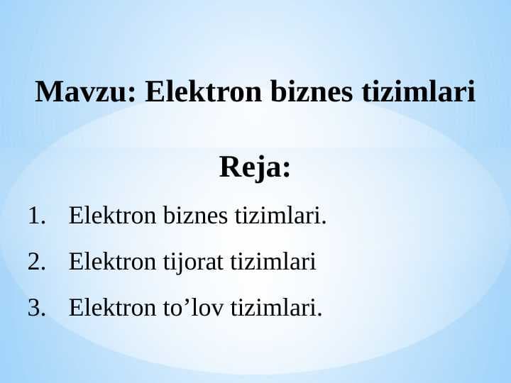 Elektron biznes tizimlari