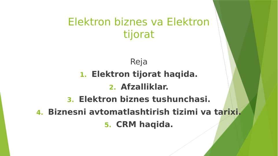 Elektron biznes va Elektron tijorat
