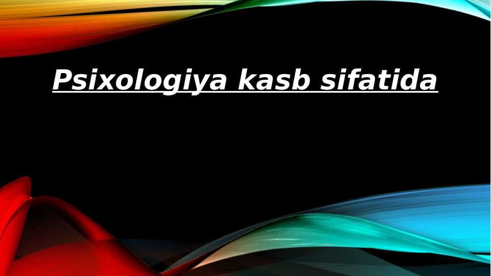 Psixologiya kasb sifatida