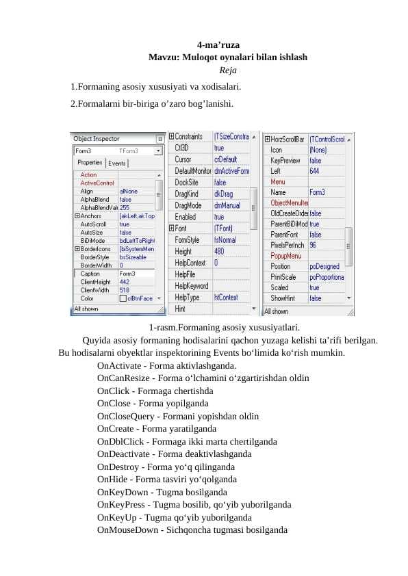 Muloqot oynalari bilan ishlash amaliy ish