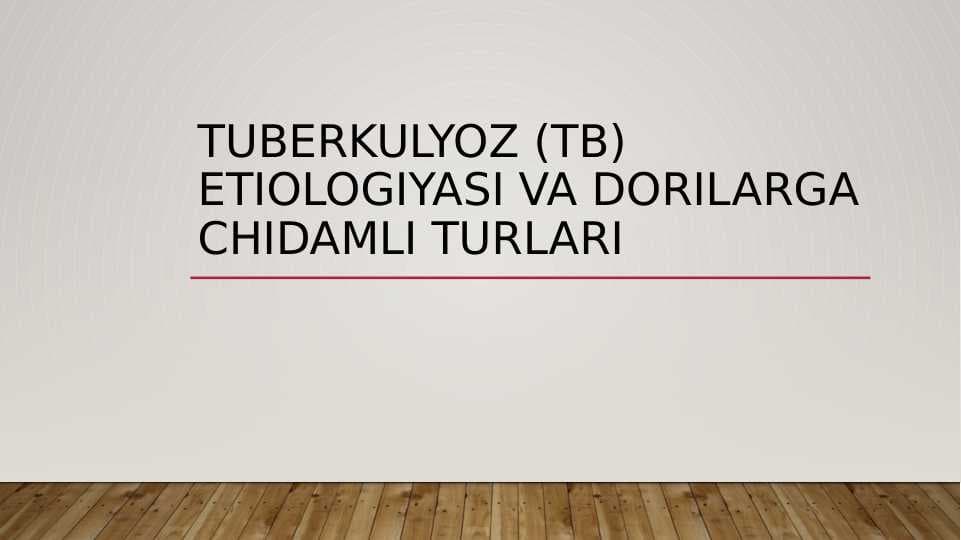 Tuberkulyoz ppt