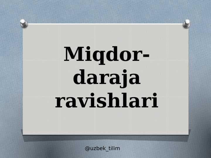 Miqdor daraja ravishlari