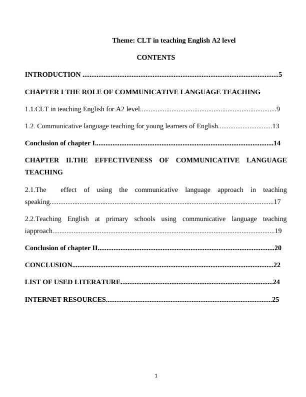 CLT in teaching A2 level