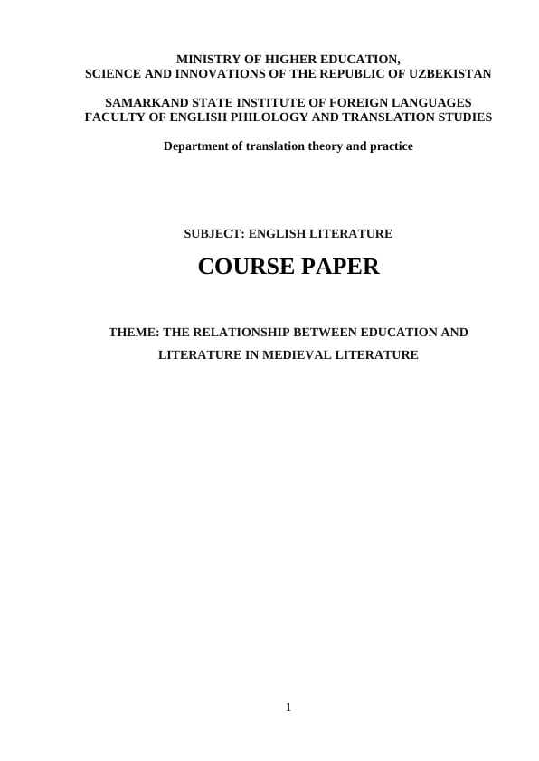 The relationship between education and literature in medieval literature