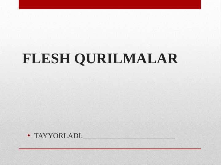 FLESH QURILMALAR