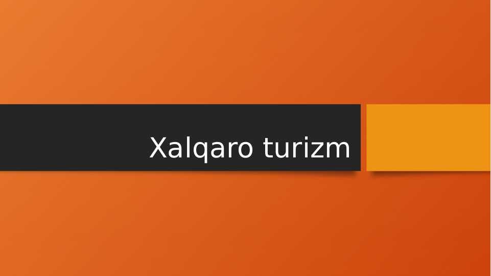 Xalqaro turizm