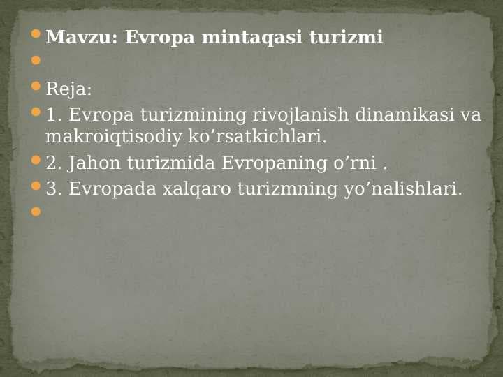 Evropa mintaqasi turizmi