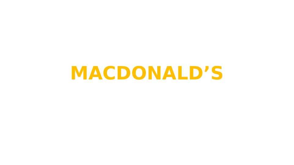 MACDONALD’S