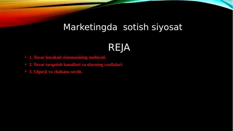 Marketingda  sotish siyosat