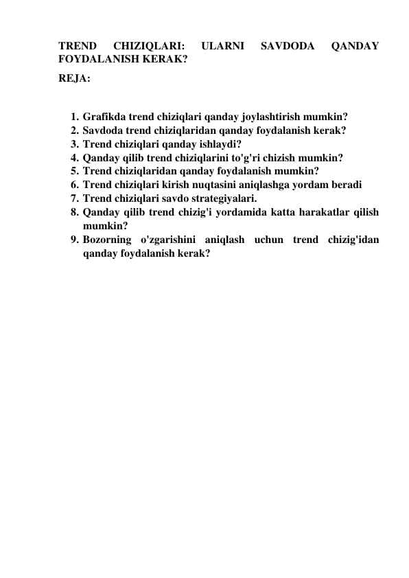 Trend chiziqlari
