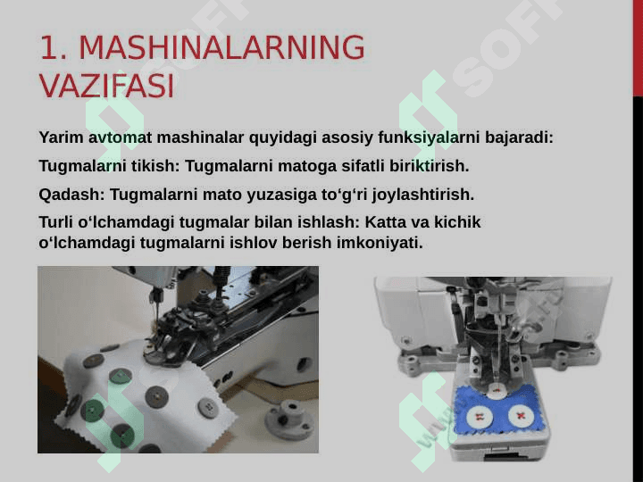 Tugma tikish va qadash yarim avtomat mashinalari