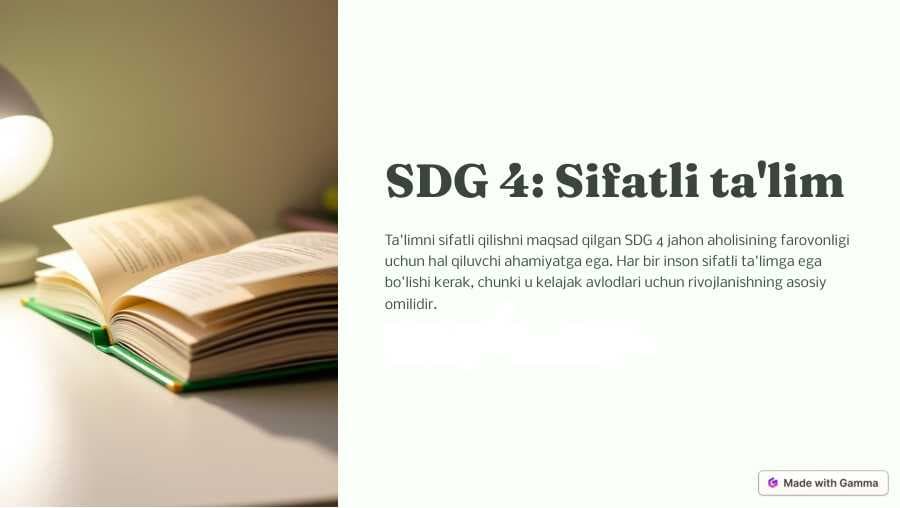 Sifatli ta'lim SDG4
