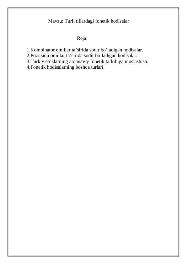 Turli tillardagi fonetik hodisalar