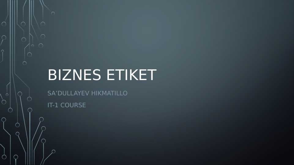 Biznes etiket