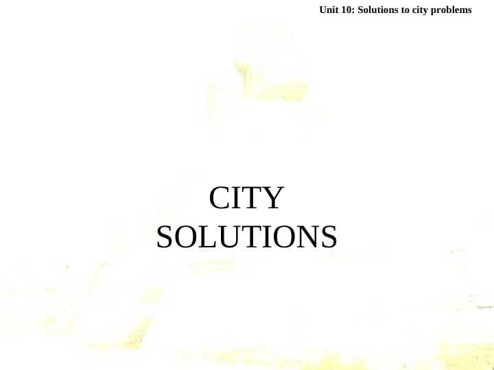 CITY SOLUTIONS