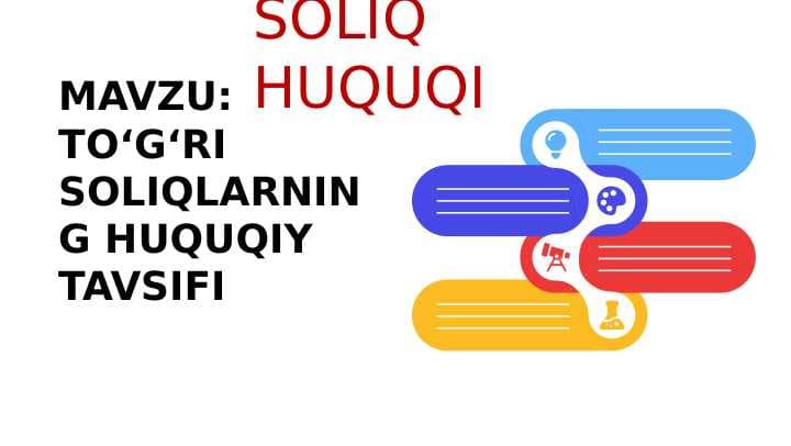 TO‘G‘RI SOLIQLARNING HUQUQIY TAVSIFI