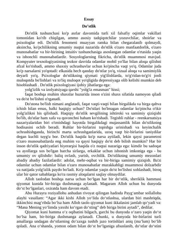 Do’stlik