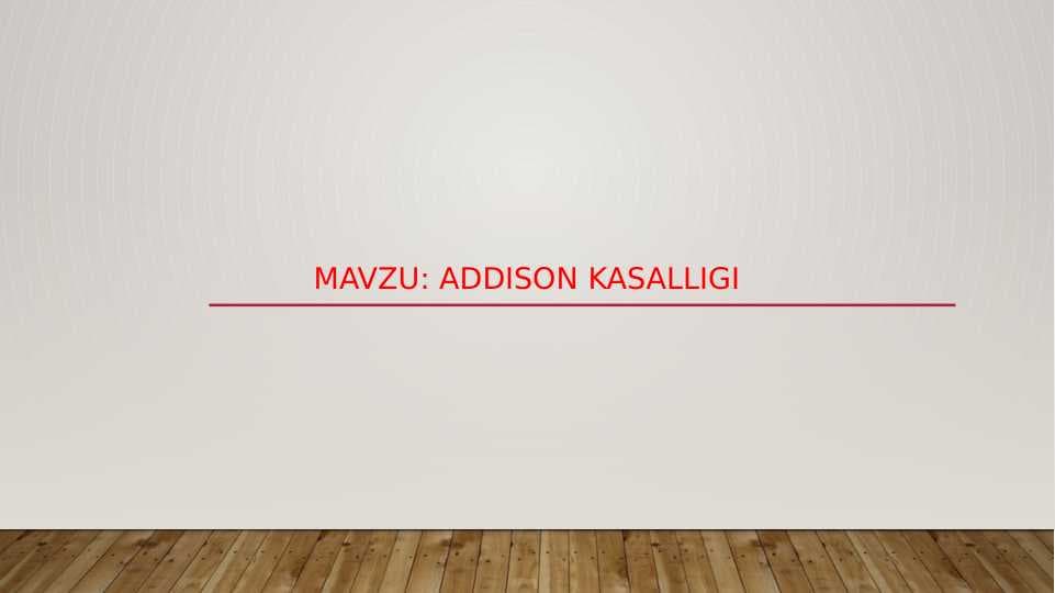 Addison kasalligi
