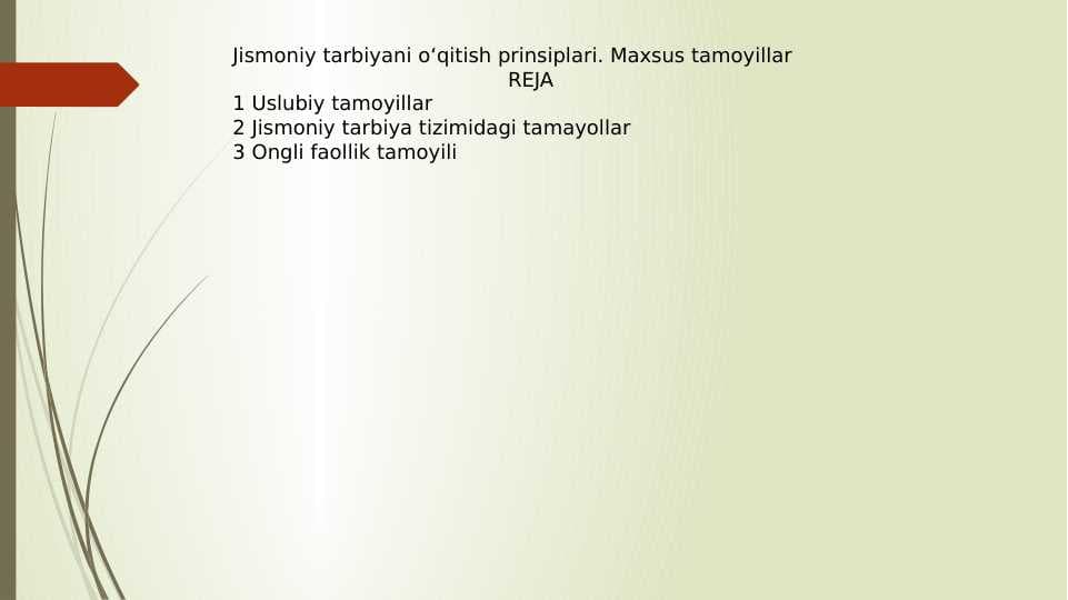 Jismoniy tarbiyani o‘qitish prinsiplari. Maxsus tamoyillar