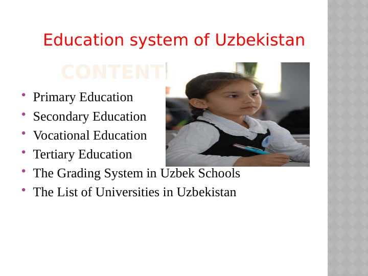 Education system of Uzbekistan