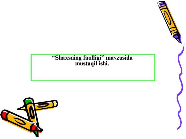 Shaxsning faolligi