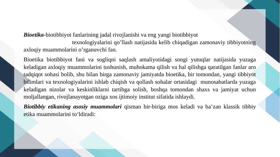 Eksperimental biologiyada ilmiy tadqiqot olib  borishning bioetik muammolari