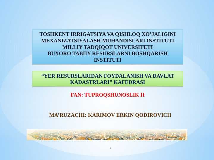 TUPROQLAR BONITIROVKASI VA UNING AHAMIYATI