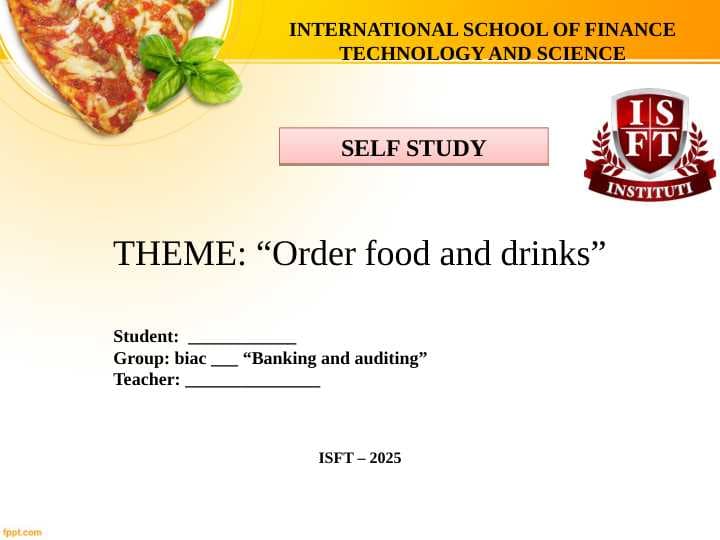 Order food and drinks