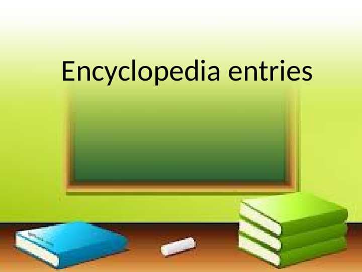Encyclopedia entries
