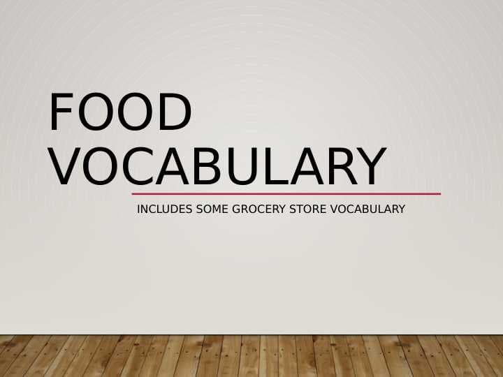Food Vocabulary