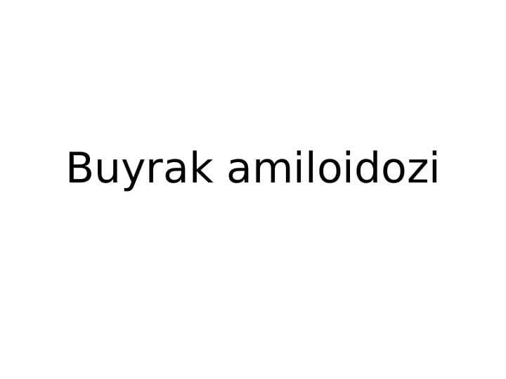 Buyrak amiloidozi