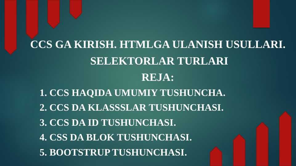 CCS ga kirish_HTMLga ulanish usullari