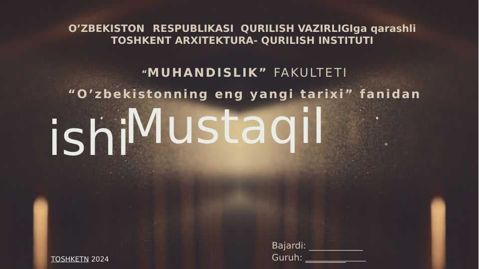 XXI asr Oʼzbekistonda me’morchilik va san’at