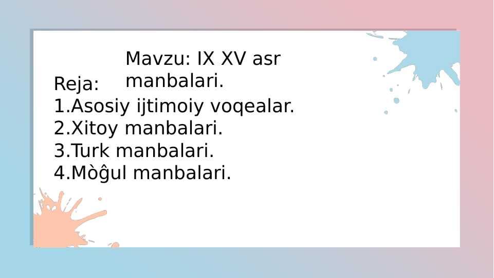 IX XV asr manbalari