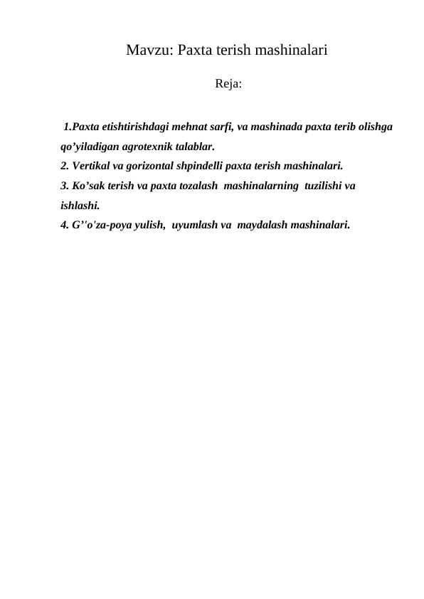 Paxta terish mashinalari
