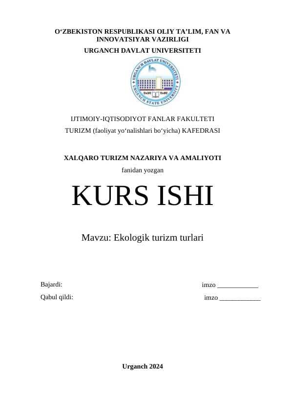 Ekologik turizm turlari