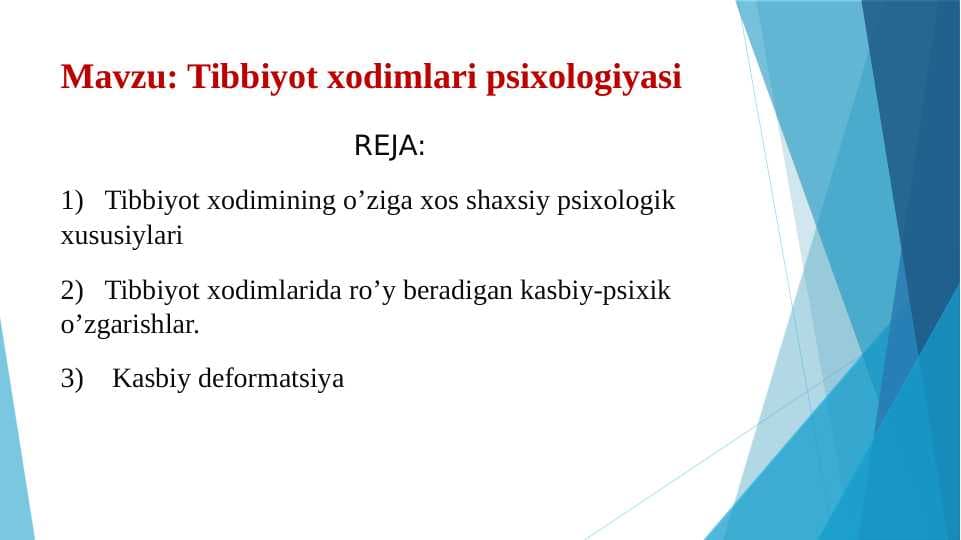 Tibbiyot xodimlari psixologiyasi 20.pptx
