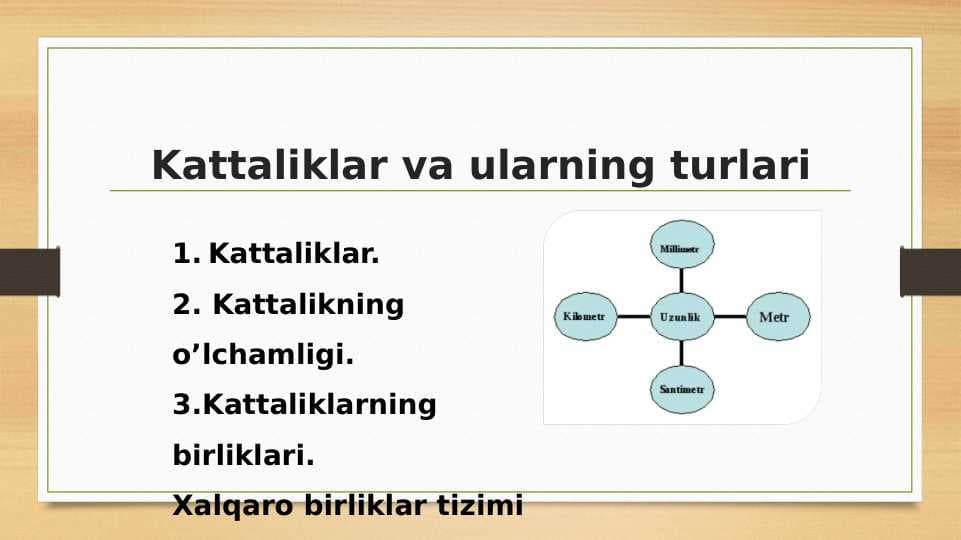 Kattaliklar va ularning turlari