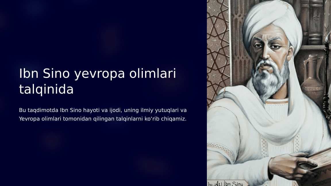 Ibn Sino yevropa olimlari talqinida