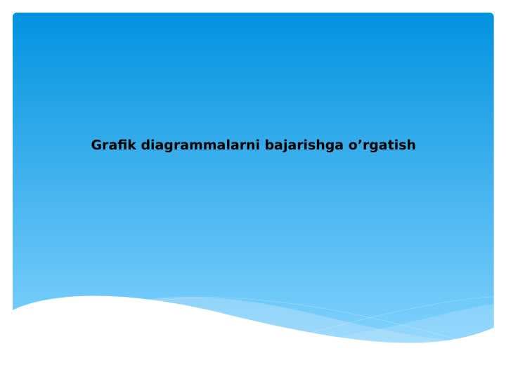 Grafik diagrammalarni bajarishga o’rgatish