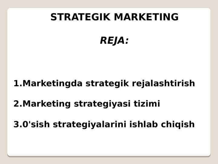 STRATEGIK MARKETING