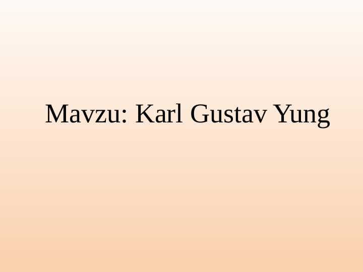 Karl Gustav Yung