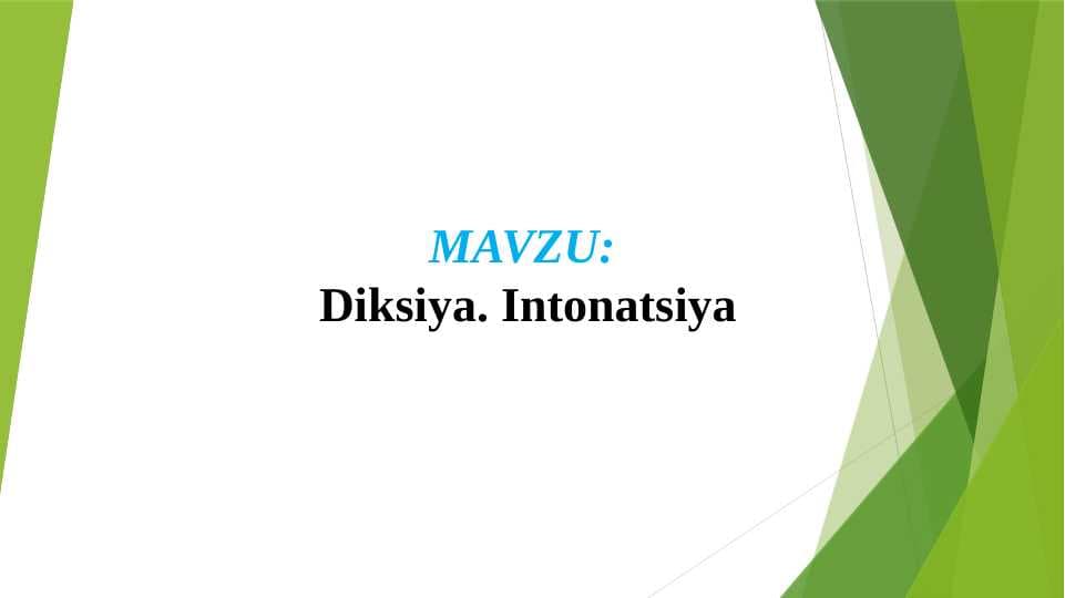 Diksiya va intonats8ya